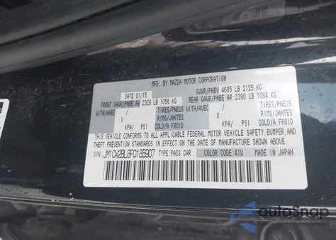 2015 Mazda 5 Sport из США, поврежденный, VIN JM1CW2BL8F0185907